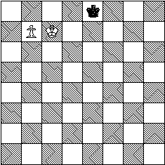 First of 2 diagrams showing an example of how a pawn promotes.